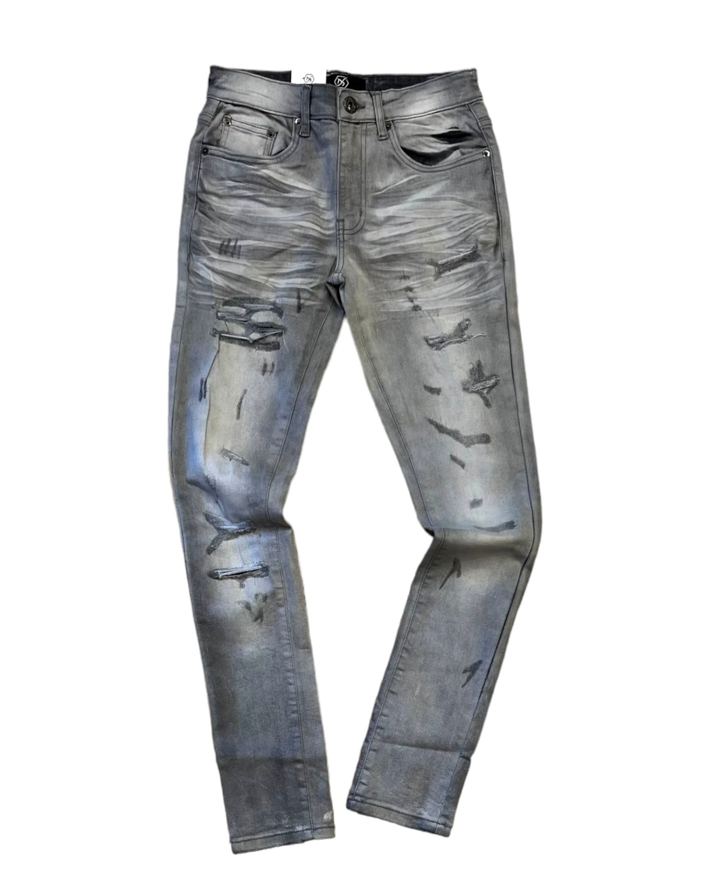 Micro Distressed Denim Jeans