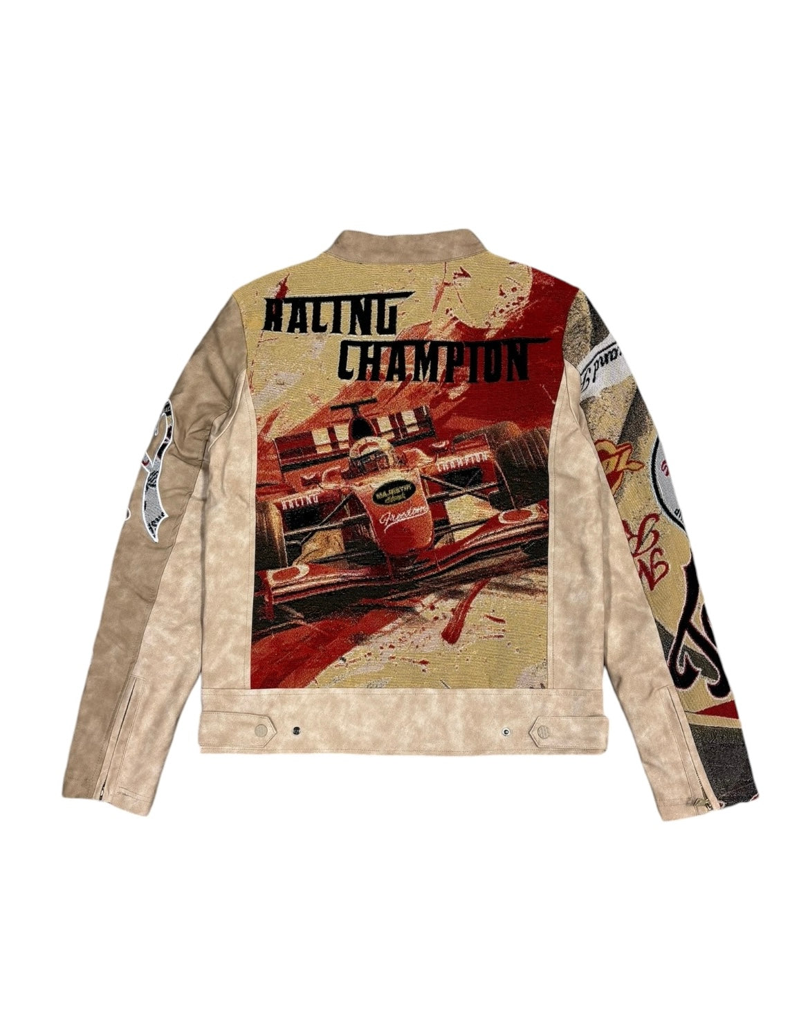 Tapestry Mixed Moto Racing Jacket