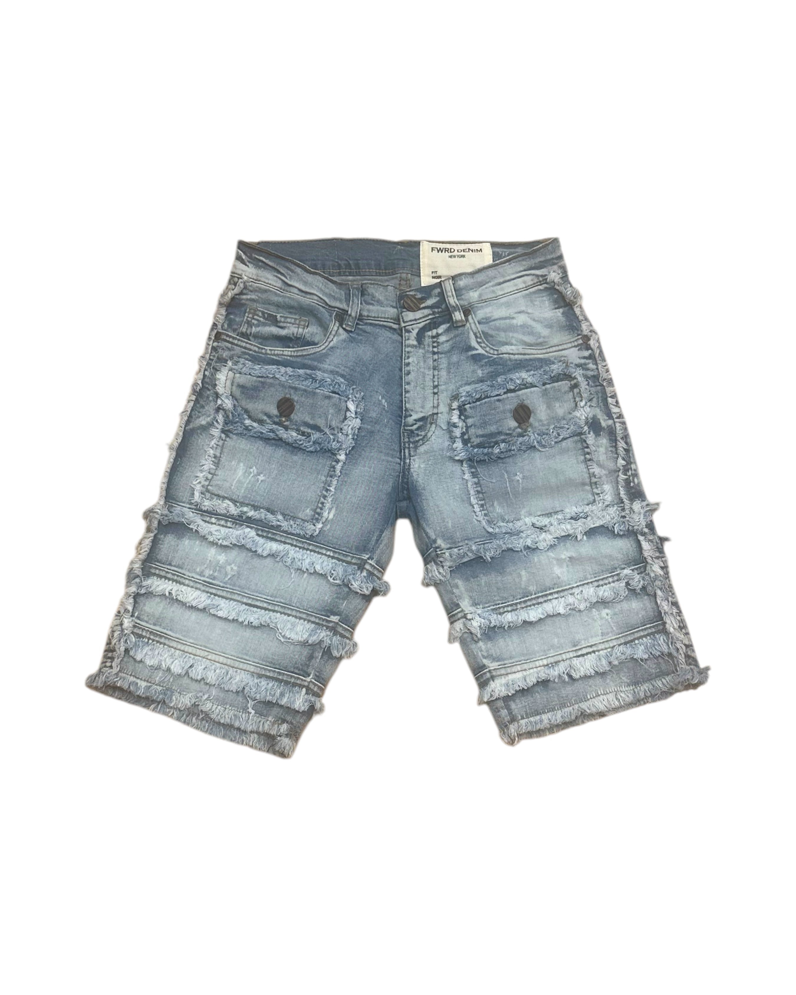 Patchwork Denim Shorts