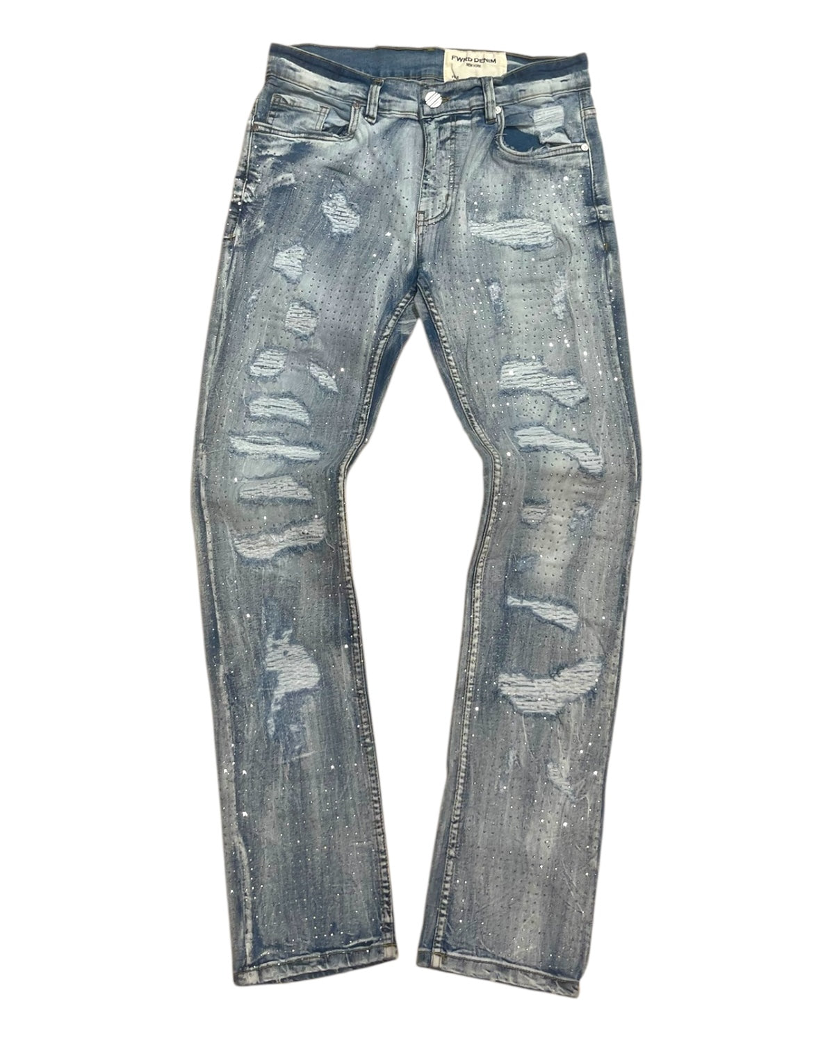 Crystalized Denim Pants