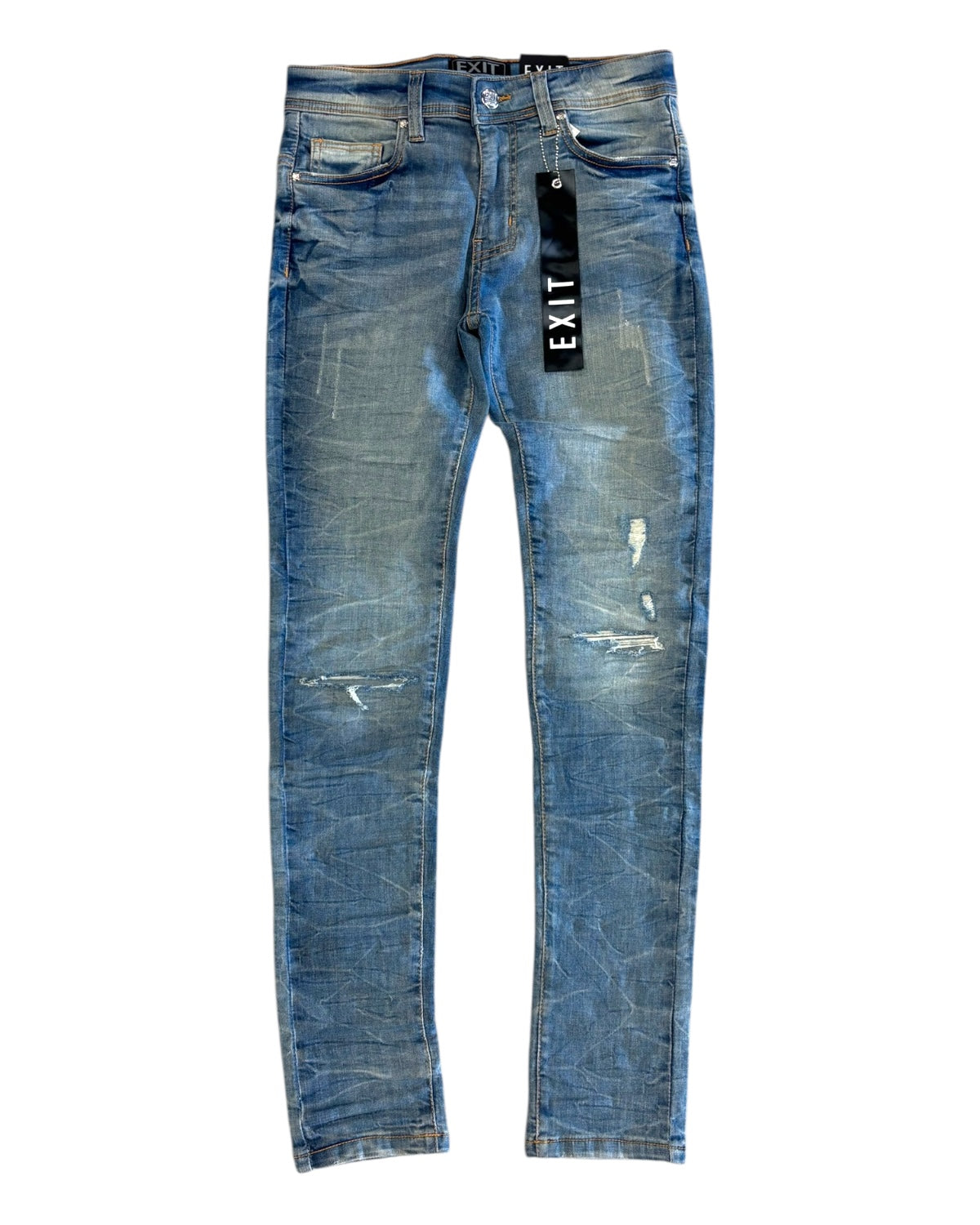 Crinkled Knee Ripped Jean