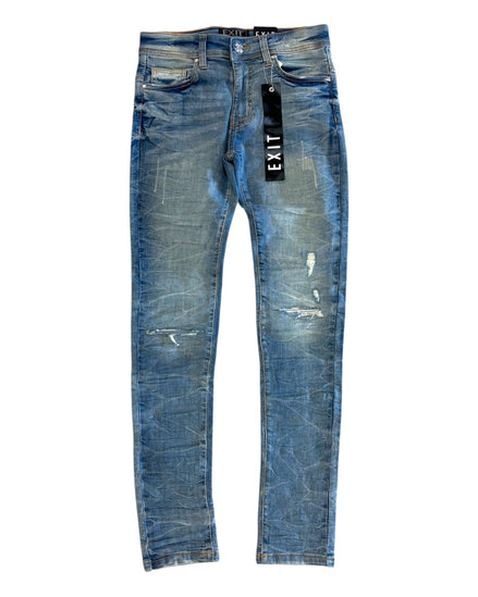 Crinkled Knee Ripped Jean