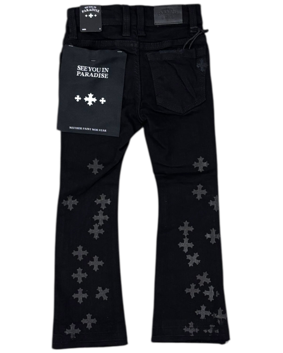 Toddler's Faded Crosses Jeans