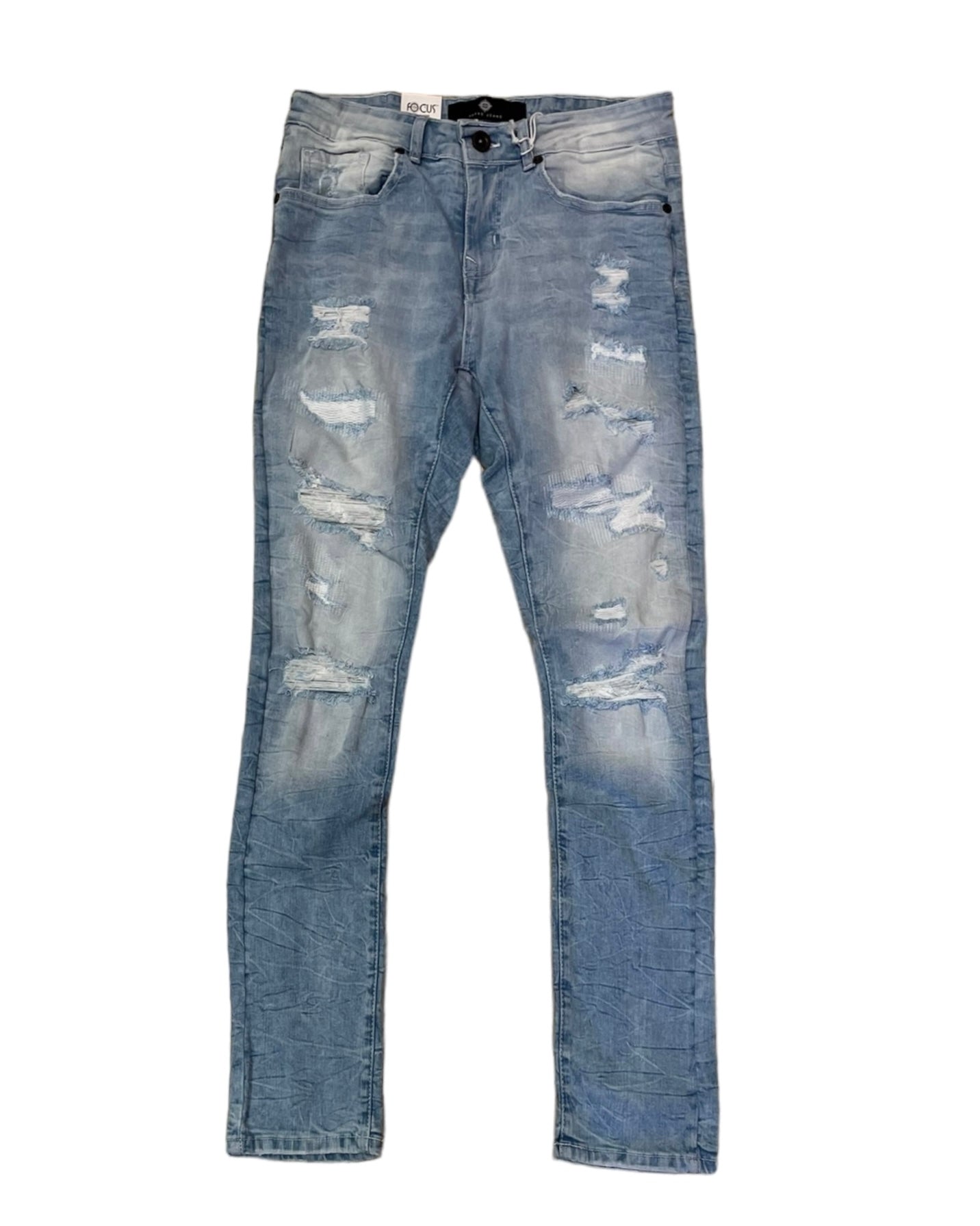 Rip & Repaired Distressed Denim Jeans