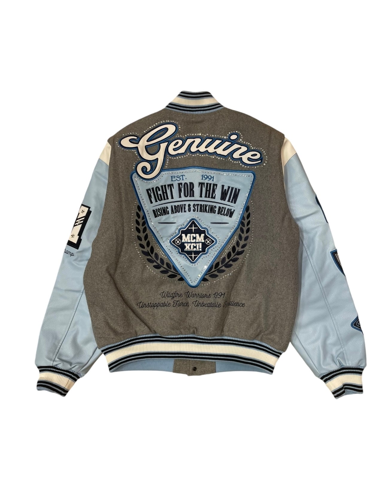 Studded Patch Varsity Jacket