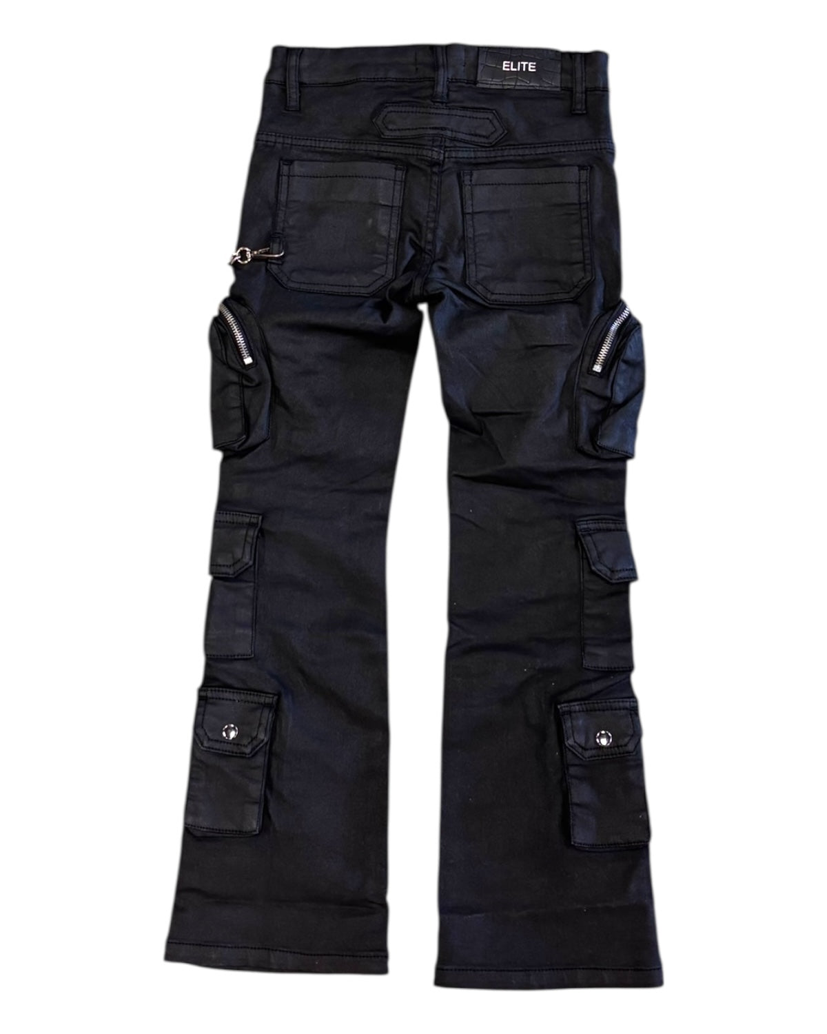 Junior's Waxed Cuban Link Stacked Jeans