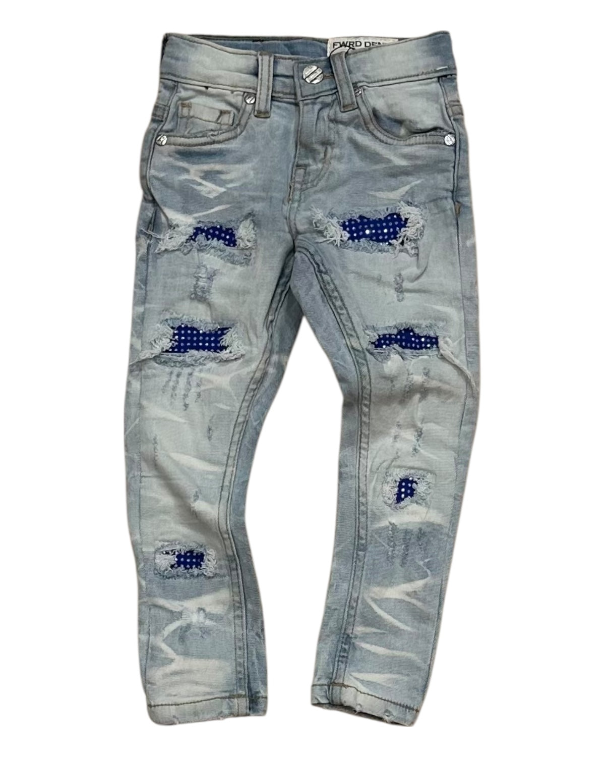 Toddler's Crystal Cross Denim Pants