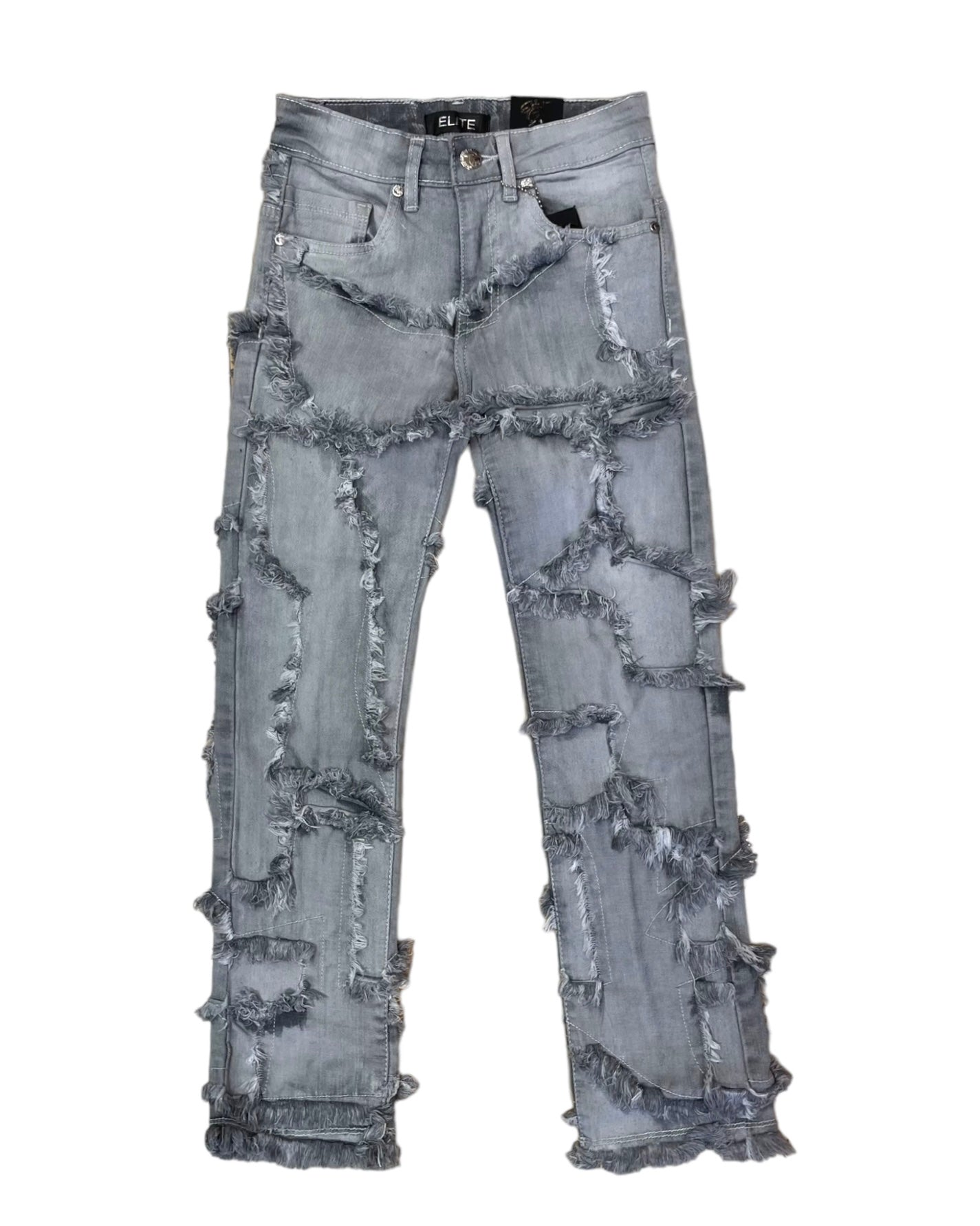 Boy’s Frayed Straight Jeans