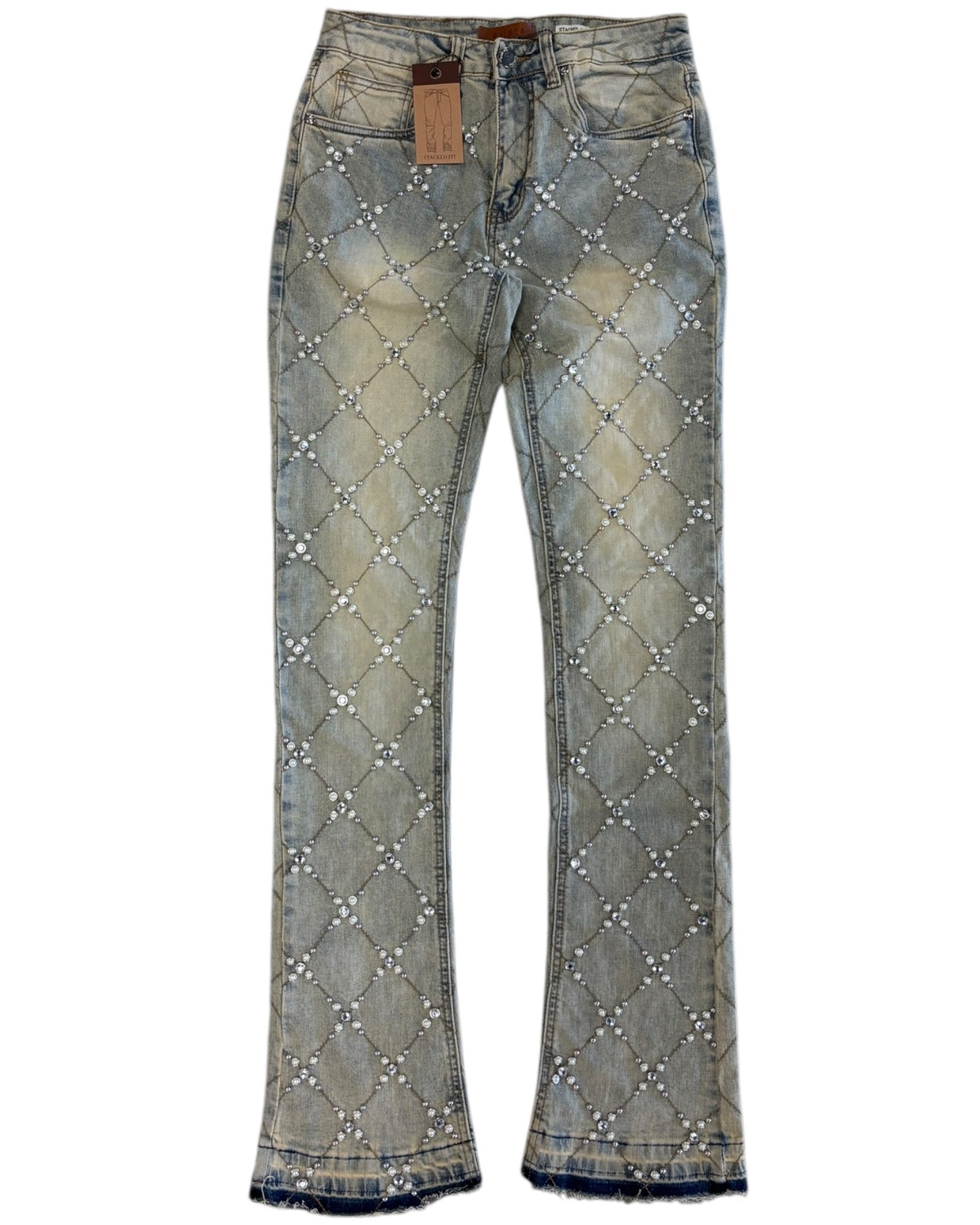 Pearl Studded Flare Jeans