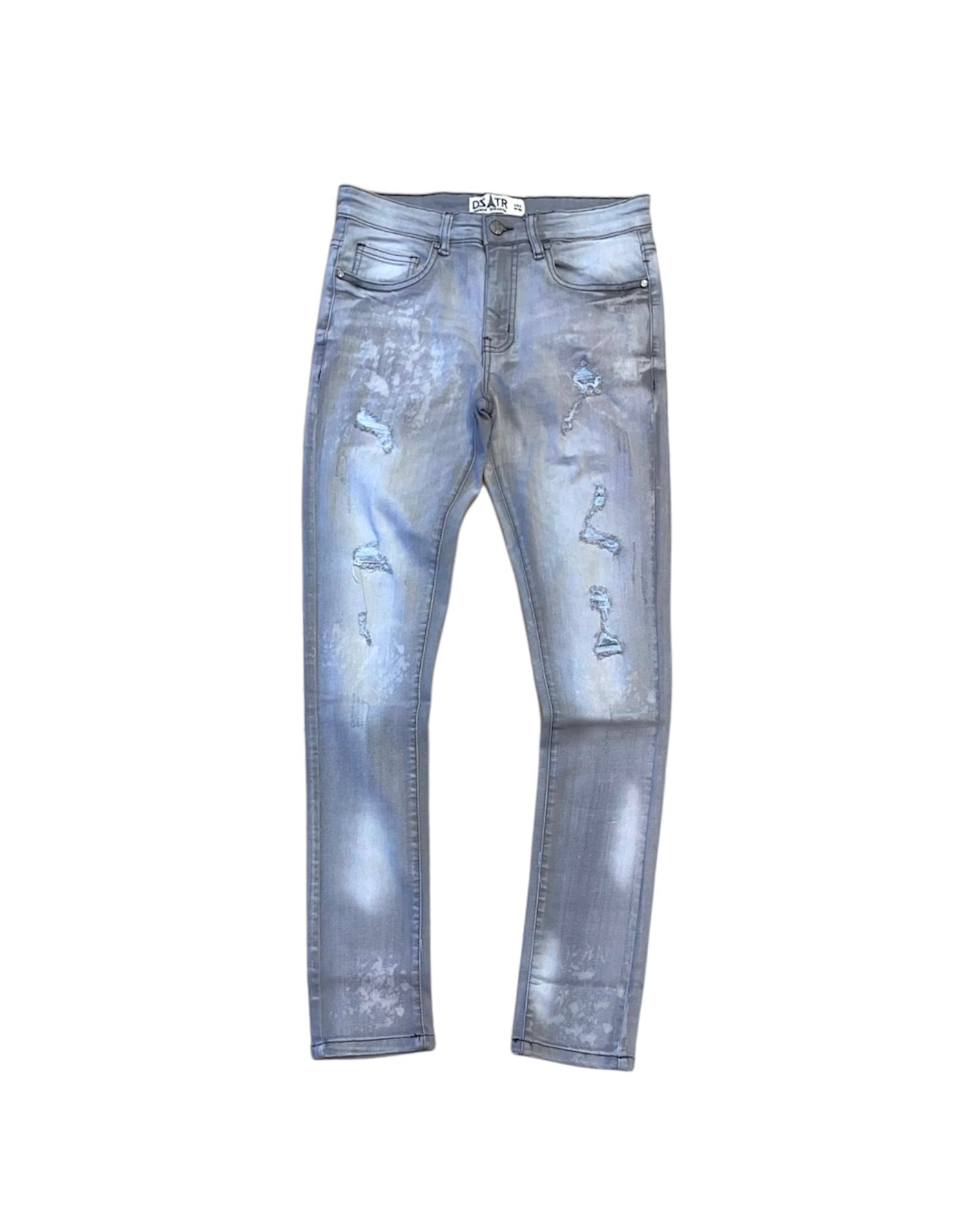 Distressed Slim Stretched Denim