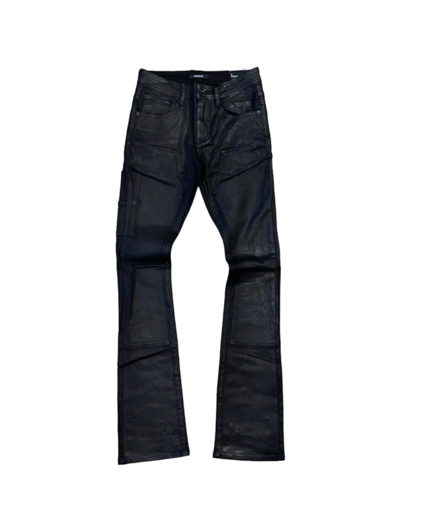 Coated Wax Stacked Jeans