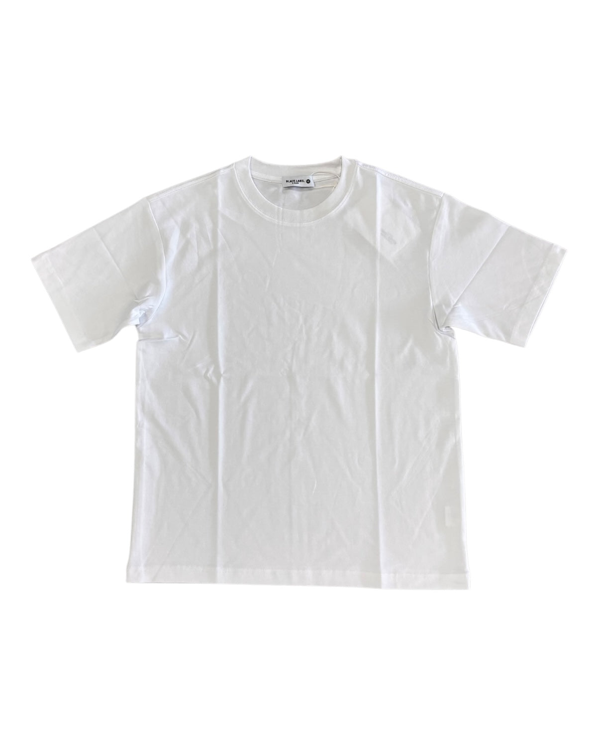 Black Label plain slim tee in white 