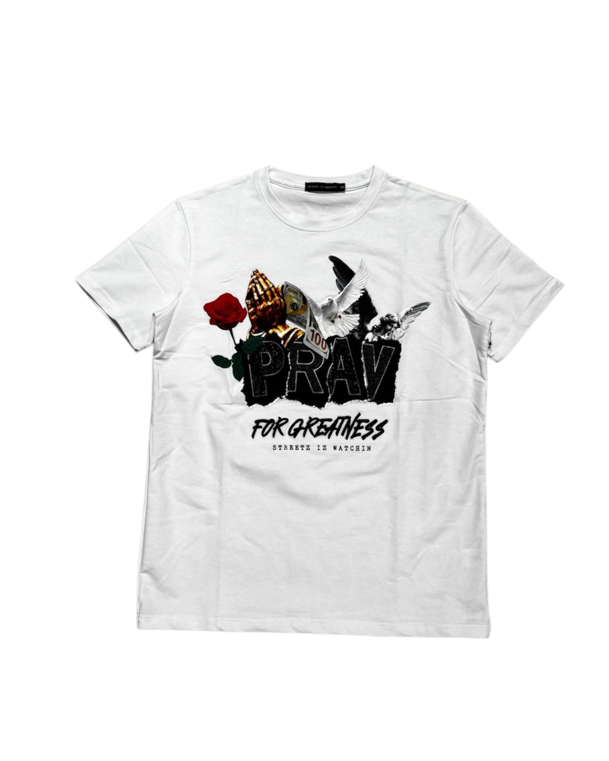 Pray For Greatness Tee In white color