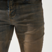 Brown leather pants on a white background