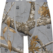 Camouflage-patterned underwear with tree branch and leaf design, featuring the 'PSD' brand.