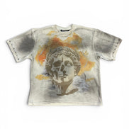 T-shirt with artistic design on a white background