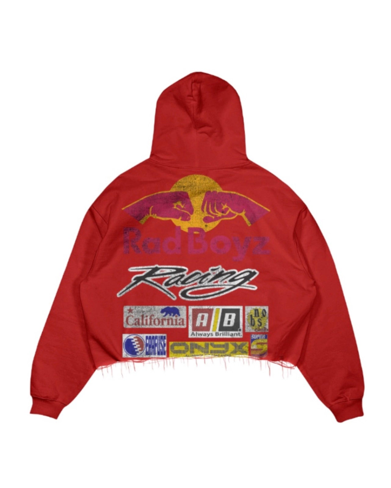 Rad boyz Red Bull crop hoodie in red 