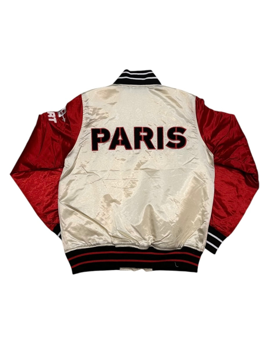 SD-Sport red satin bomber jacket in red color 