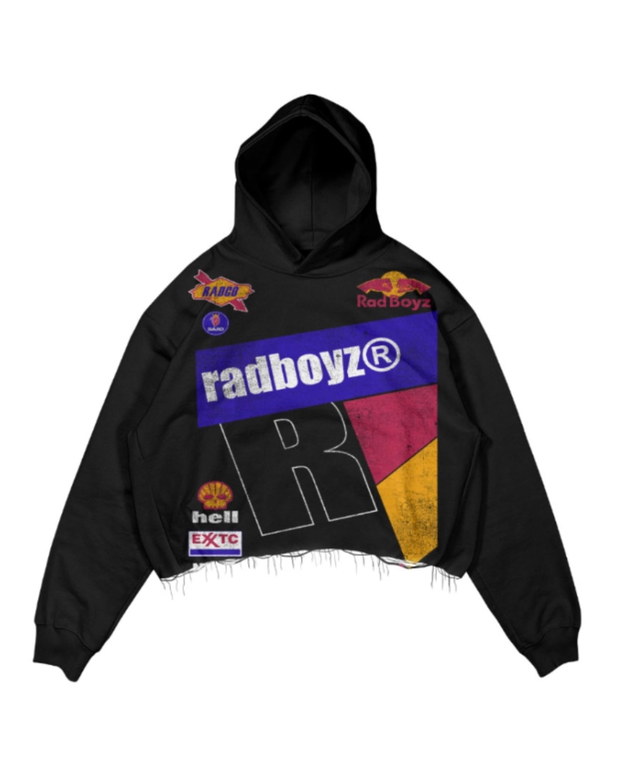 rad boyz Redbull crop hoodie in black 