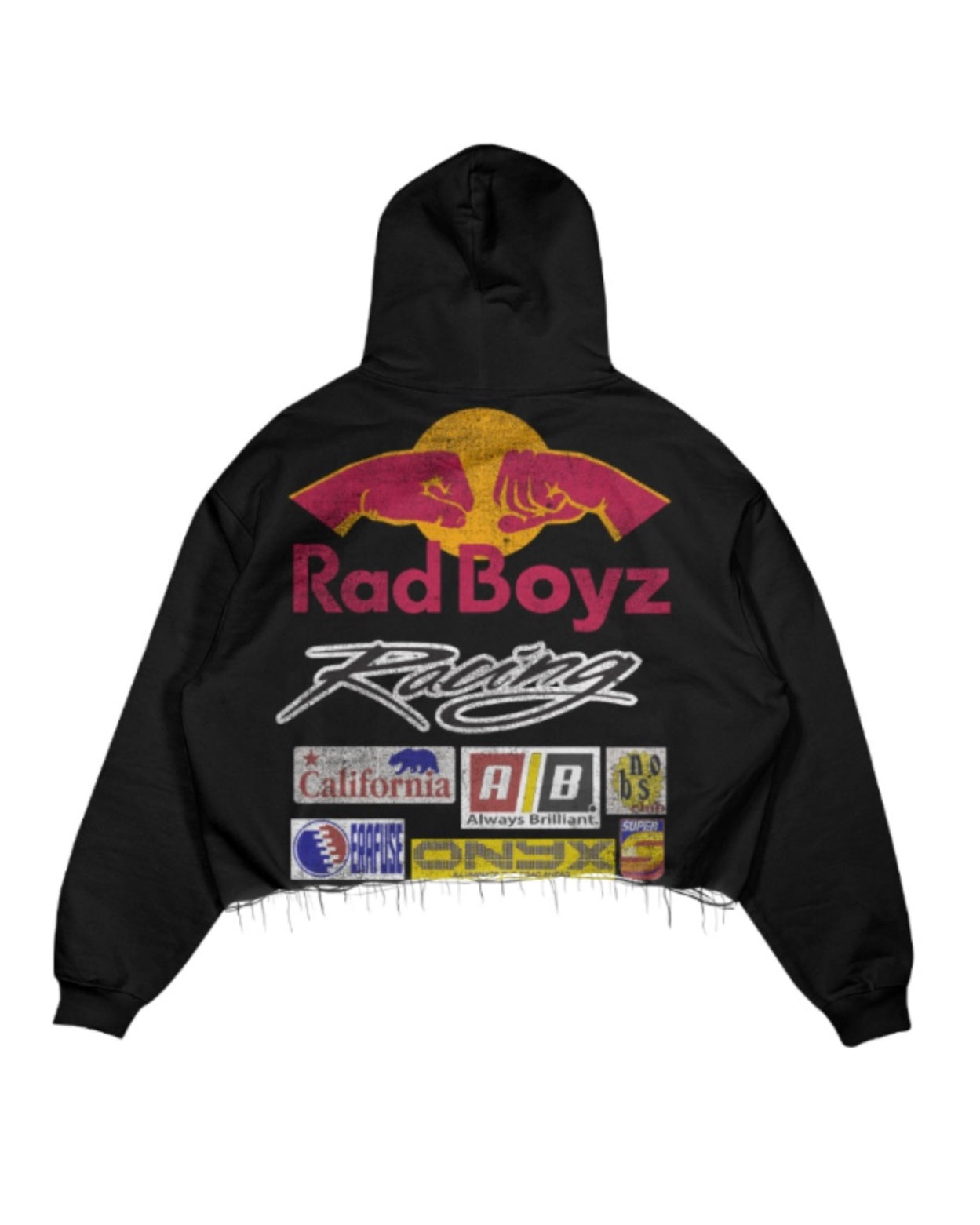 rad boyz Redbull crop hoodie in black 