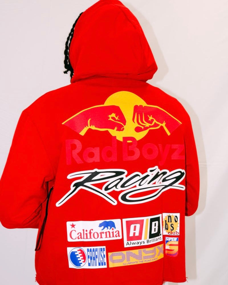 rad boyz Red Bull crop hoodie in red 