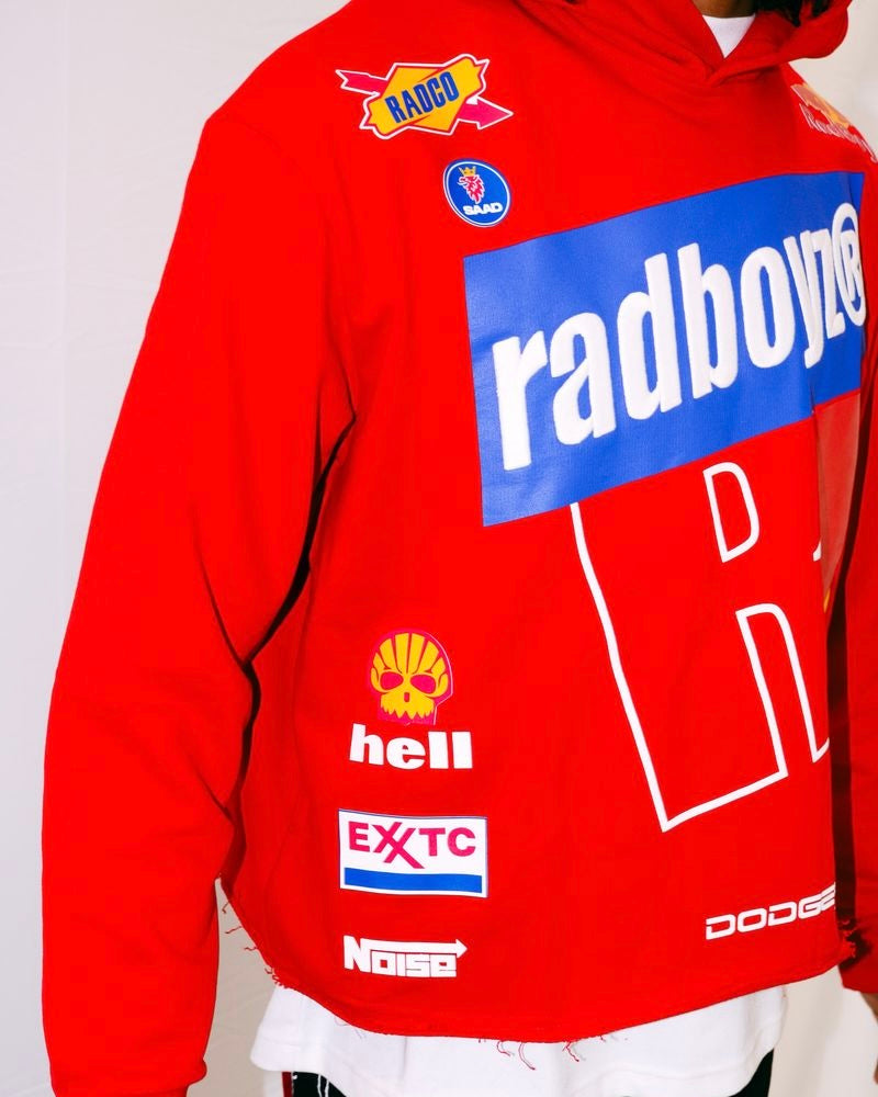 rad boyz Redbull crop hoodie in red 