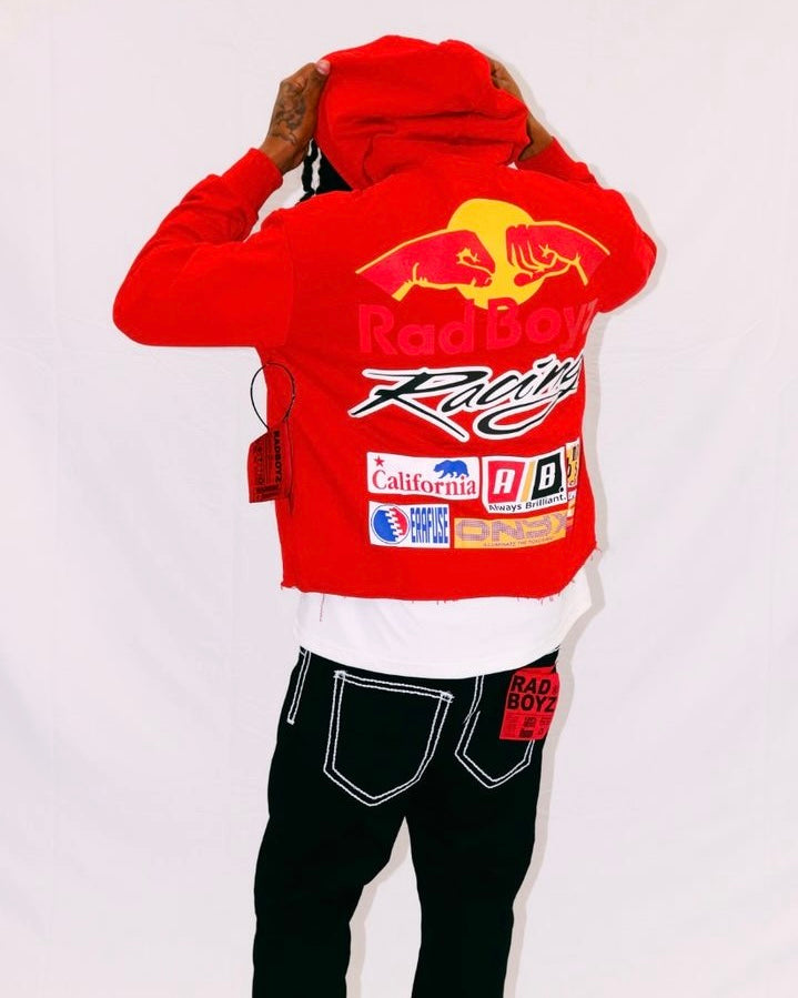 rad boyz Redbull crop hoodie in red 