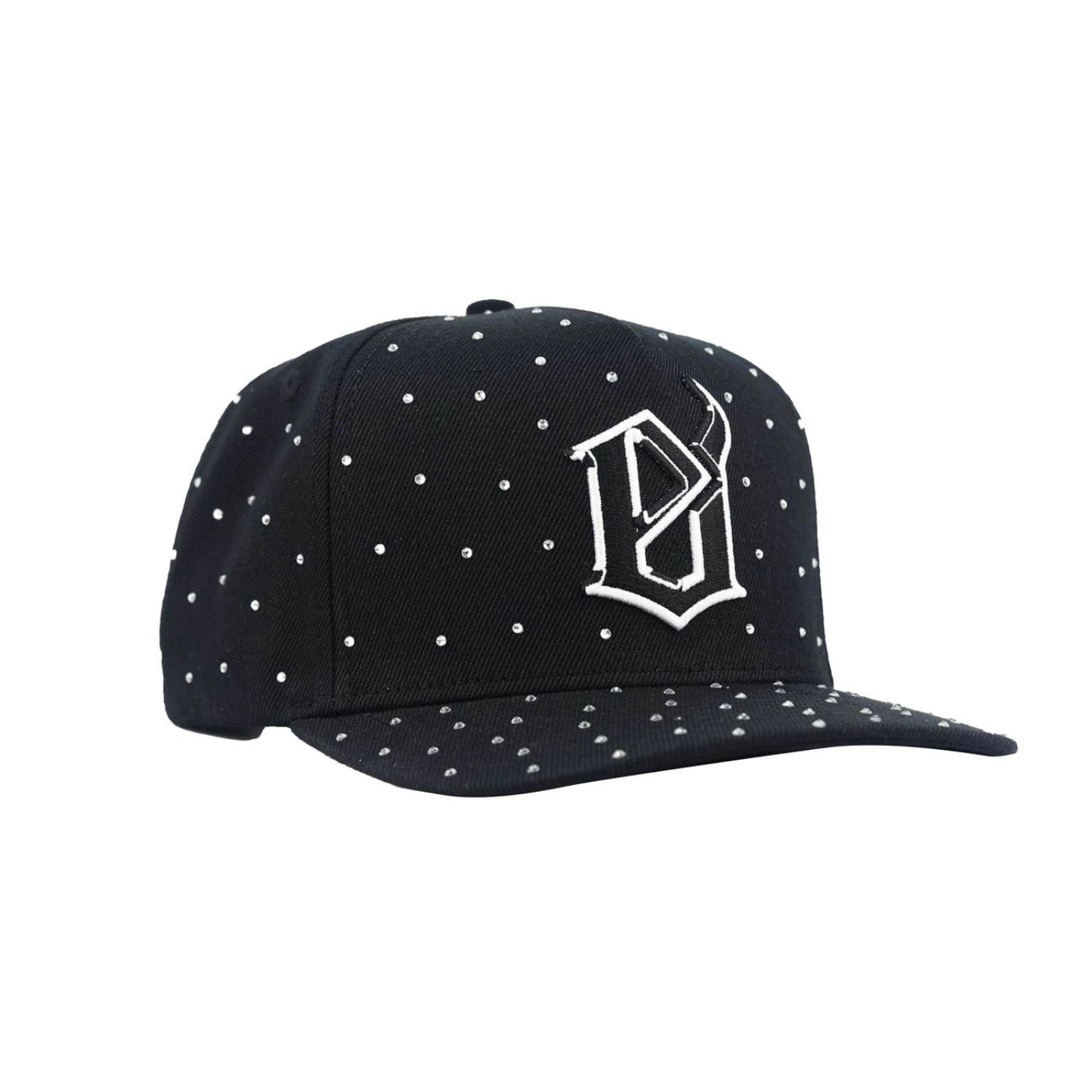 OD Rhinestone Snapback In black color 