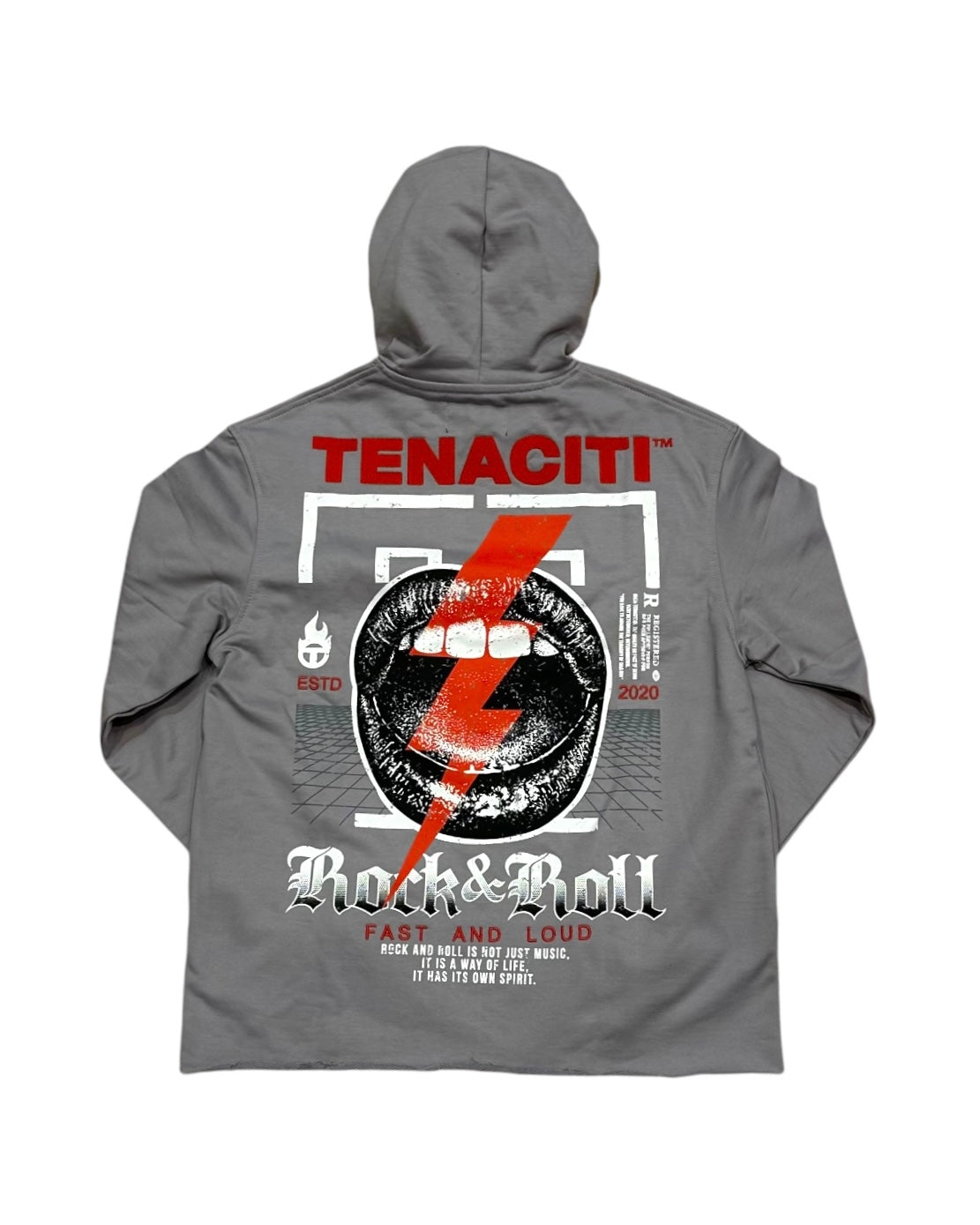 Tenaciti brand rock lips hoodie in gray color 