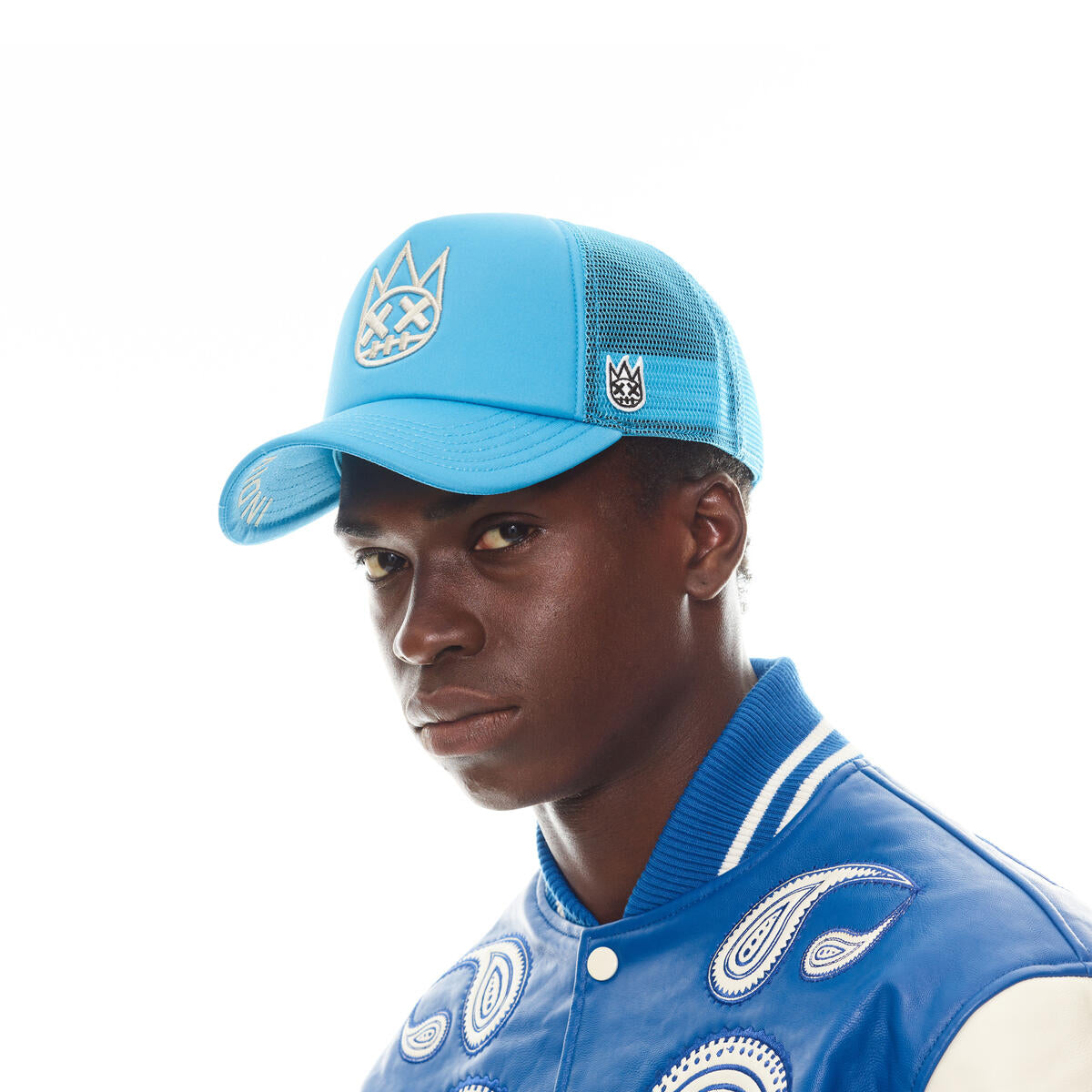 Cult of individuality clean shimuchan logo trucker hat in electric blue 