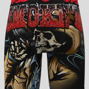 BRIEFS with a graphic design of a skeleton wearing a cowboy hat and smoking a cigarette, branded with 'PSD'.