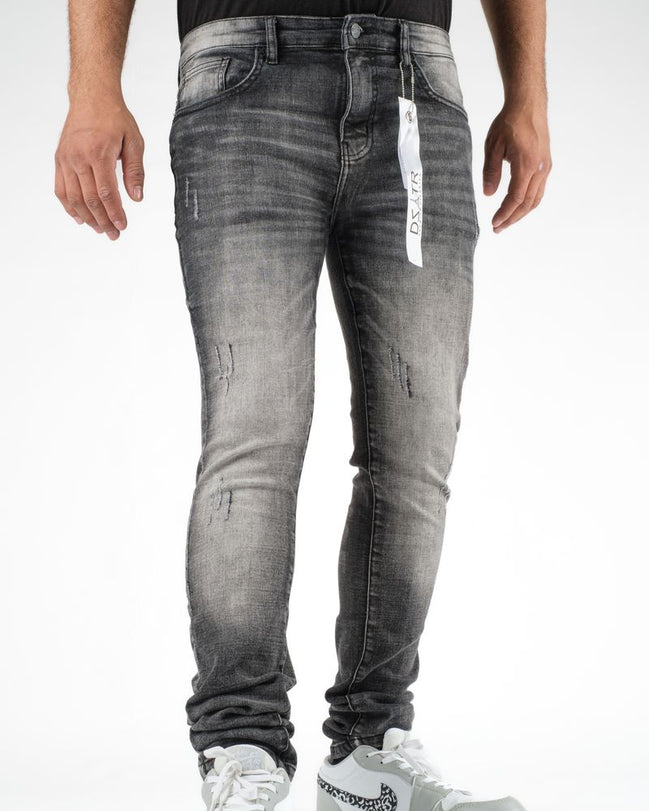 Dzstar smooth rip jeans in black 