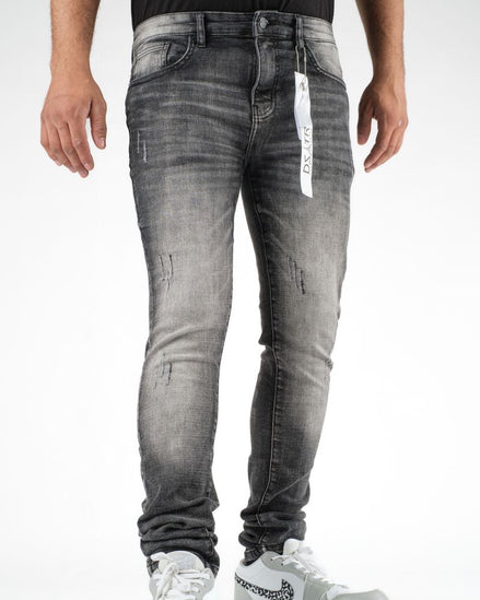 Dzstar smooth rip jeans in black 