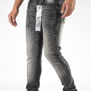 Dzstar smooth rip jeans in black 