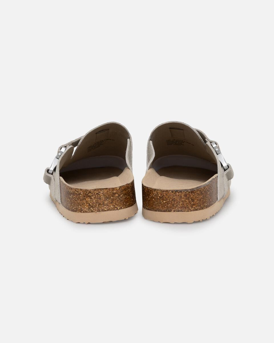 Pair of sandals with cork sole on a white background