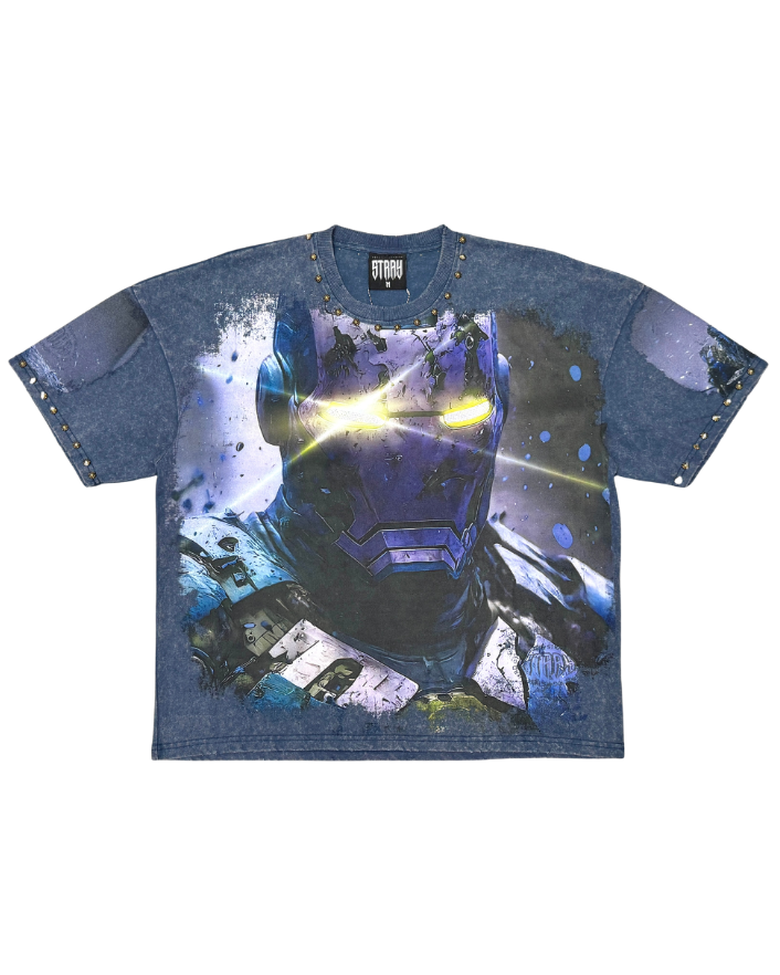 T-shirt with a robot graphic design on a white background