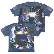 T-shirt with superhero graphic design on a white background
