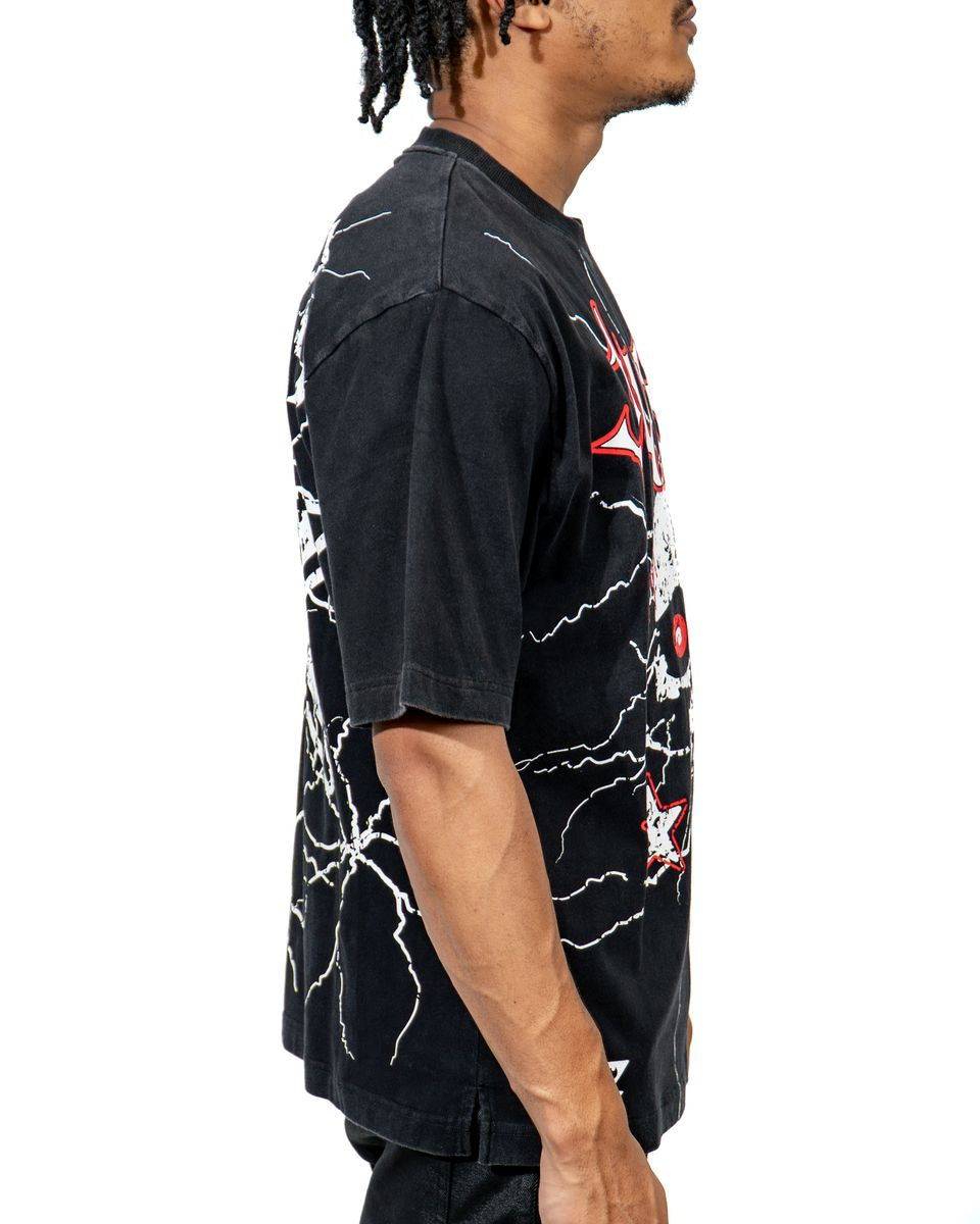 JUREN BRAND STAR OF LIFE TEE IN BLACK