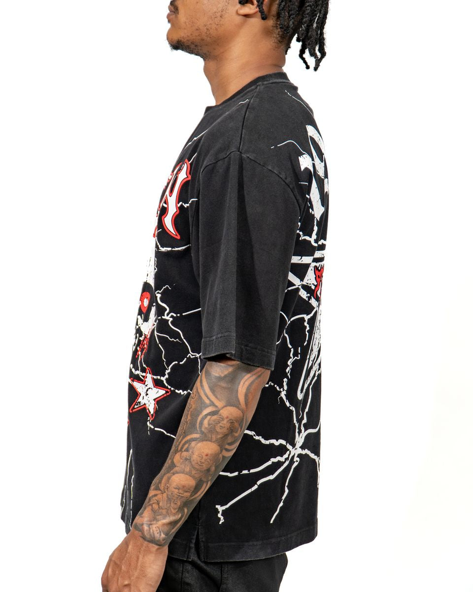 JUREN BRAND STAR OF LIFE TEE IN BLACK