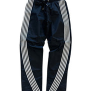 Black pants with white stripes on a white background