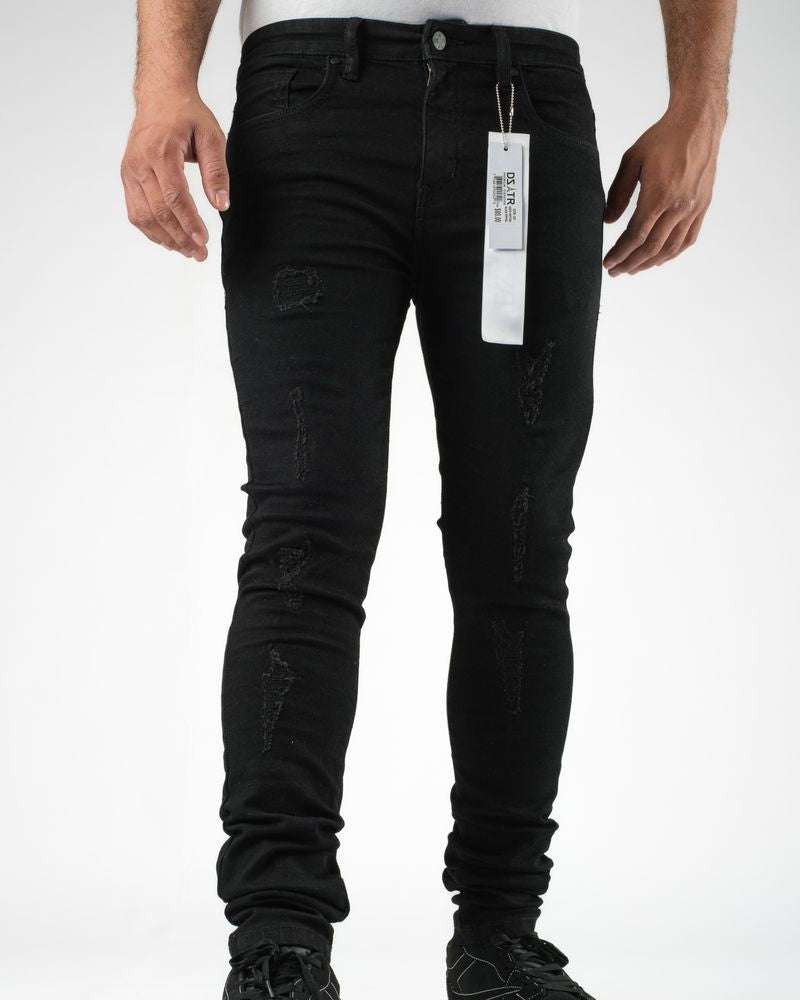 Dzstar super stretch ripped jeans in black