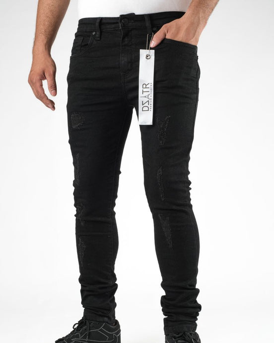Dzstar super stretch ripped jeans n black