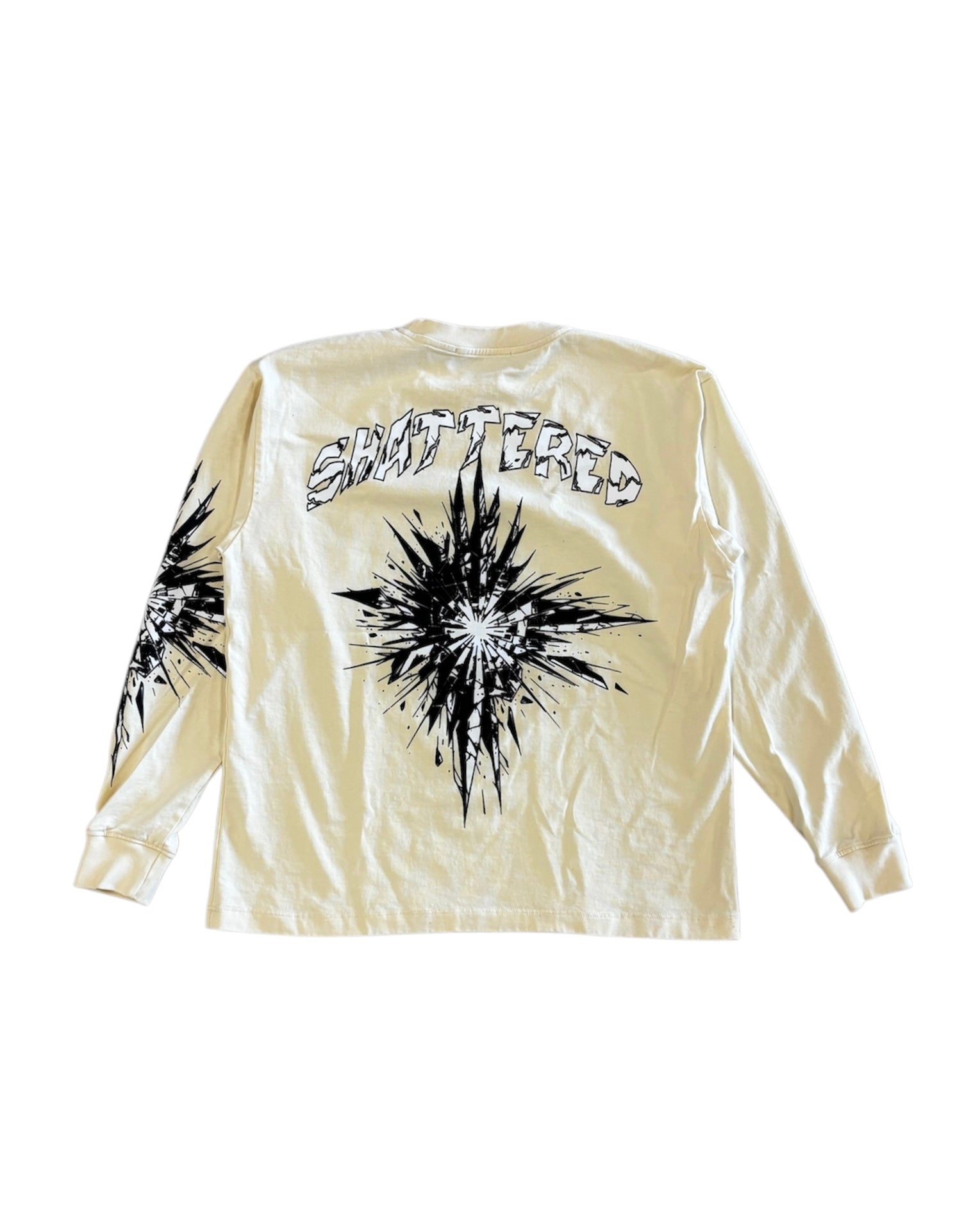 shattered hearts shattered long sleeve in cream 