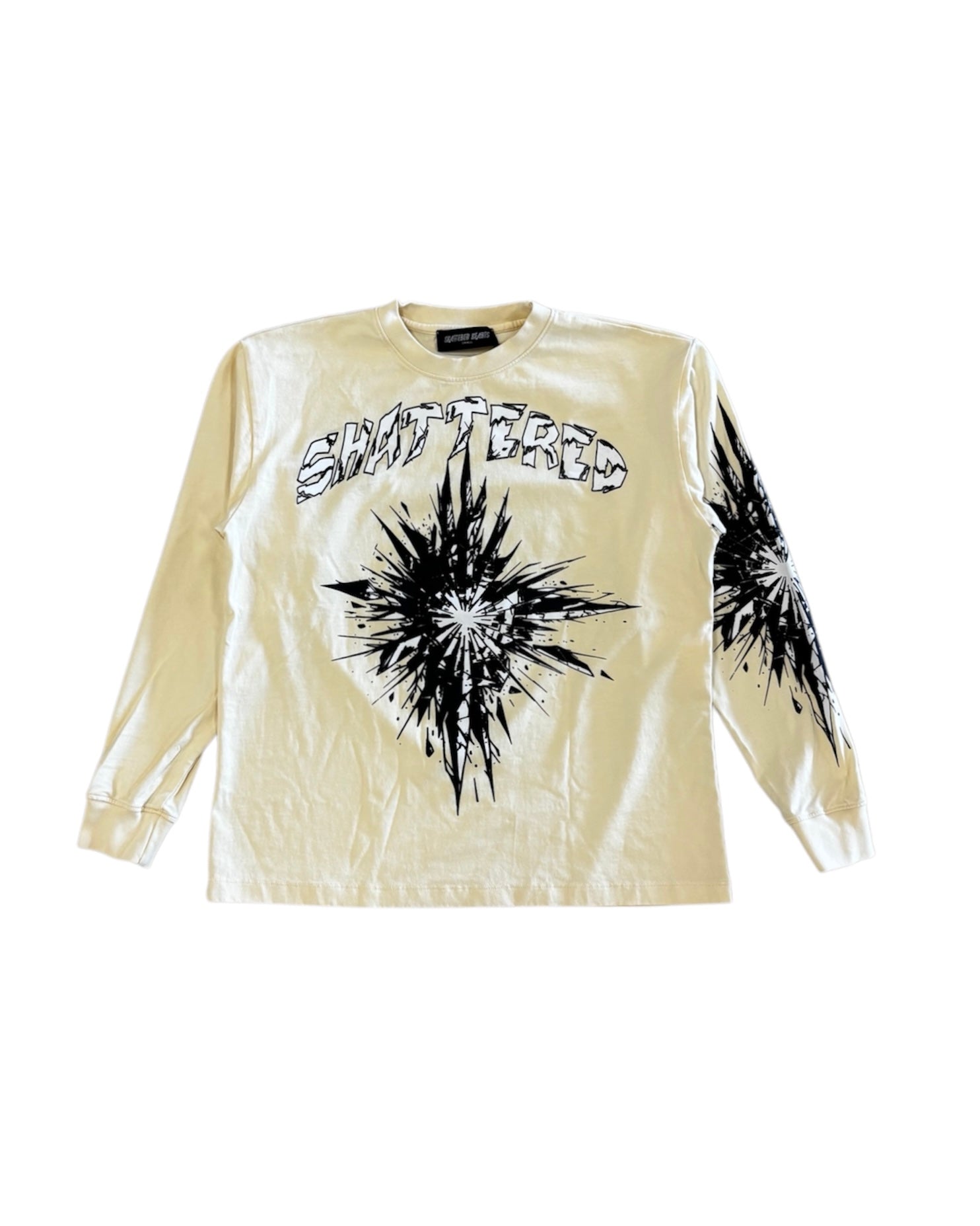  Shattered Hearts shattered long sleeve shirt in cream