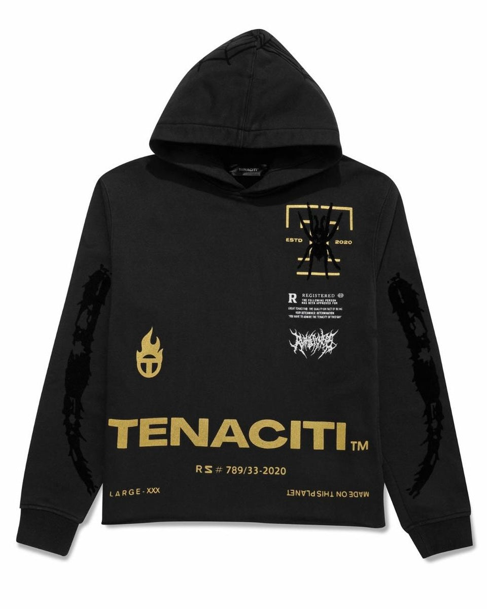 Tenaciti Spider Hoodie in black color 