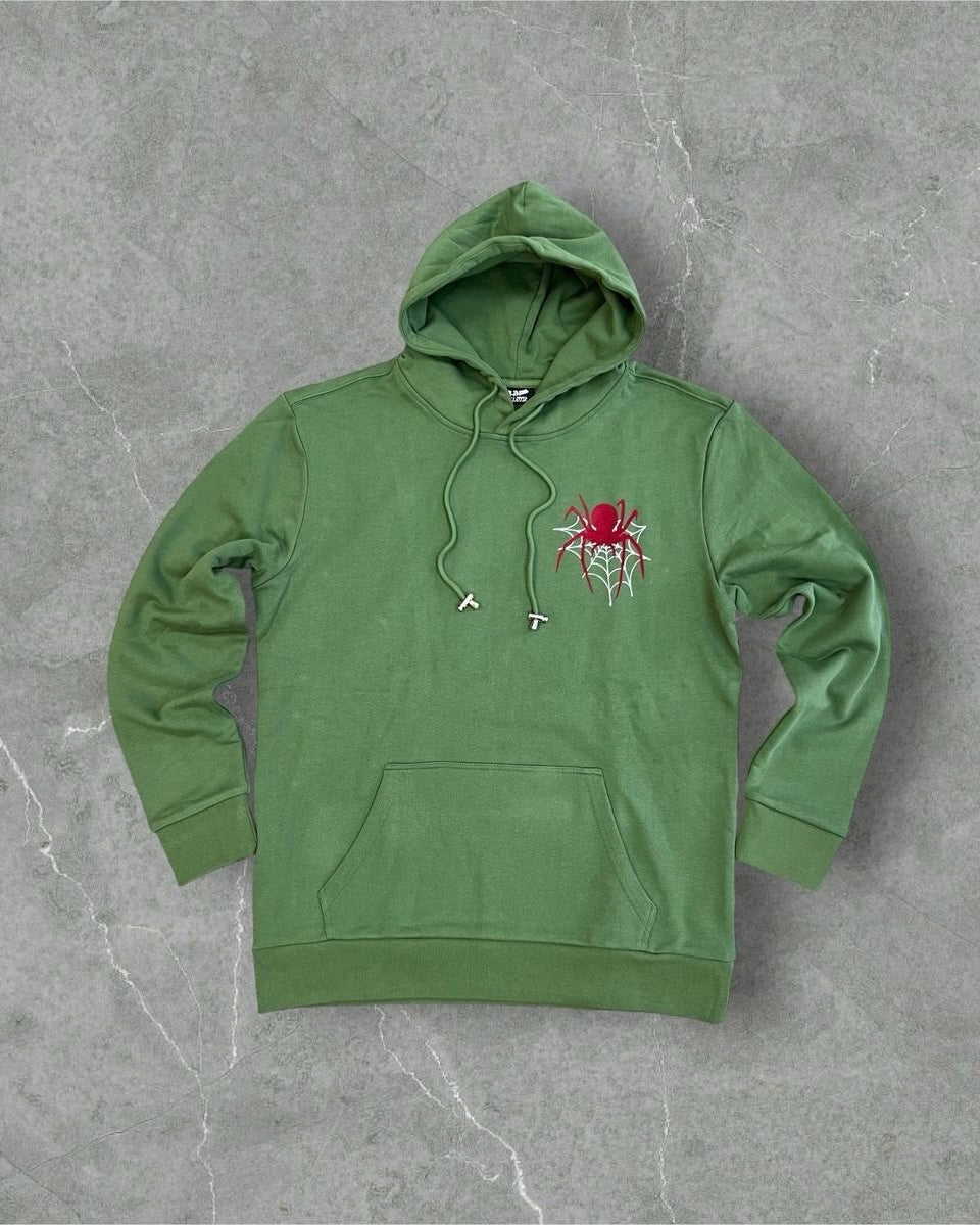 spider hoodie by brand reelistik in green