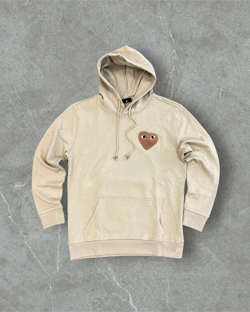 spread love hoodie by reelistik in tan