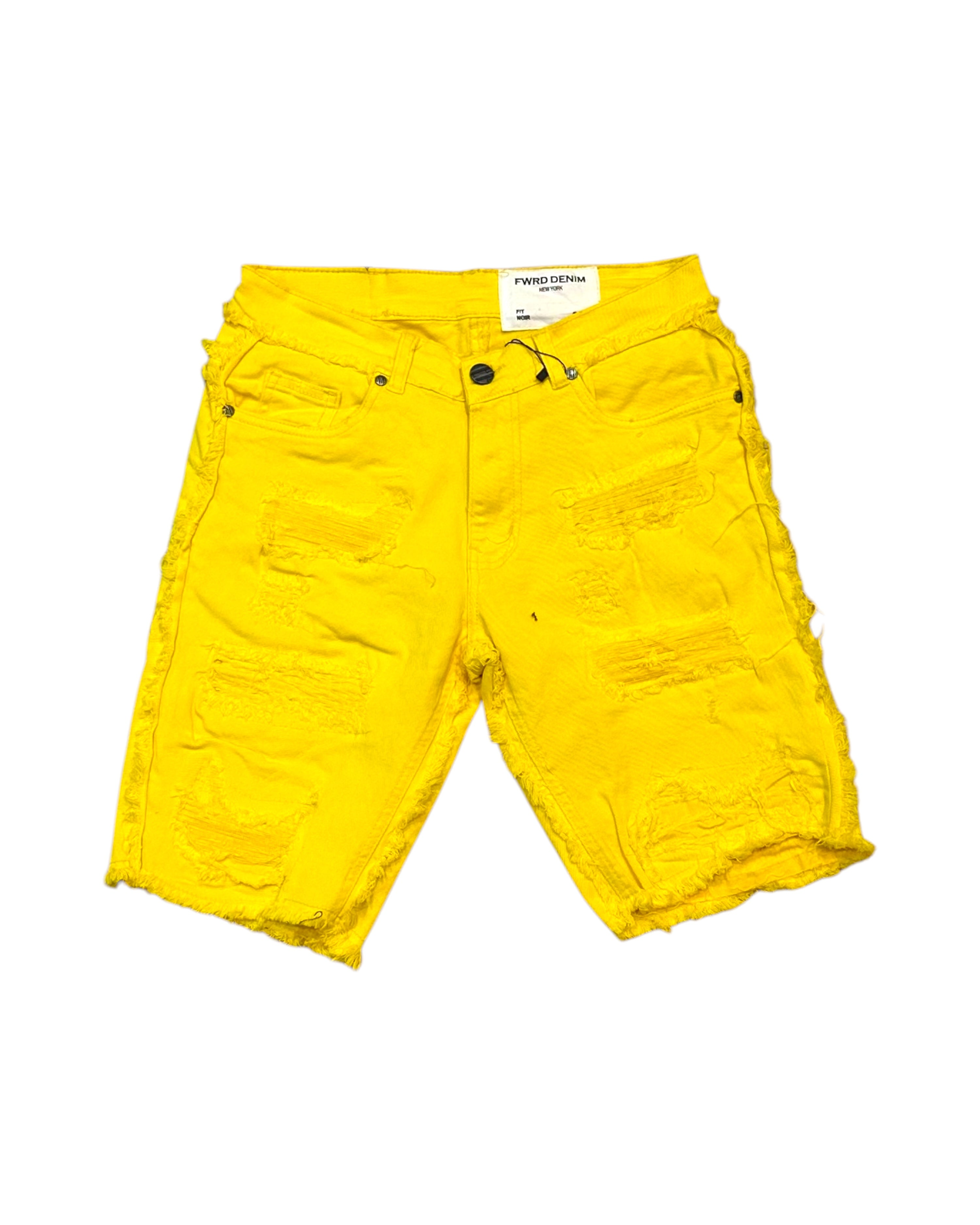 Stacked No End Twill Shorts In yellow 