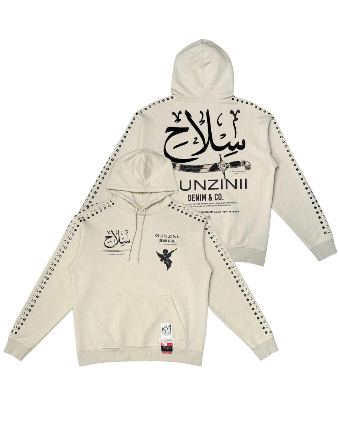 Stoned Dagger Hoodie in cream color