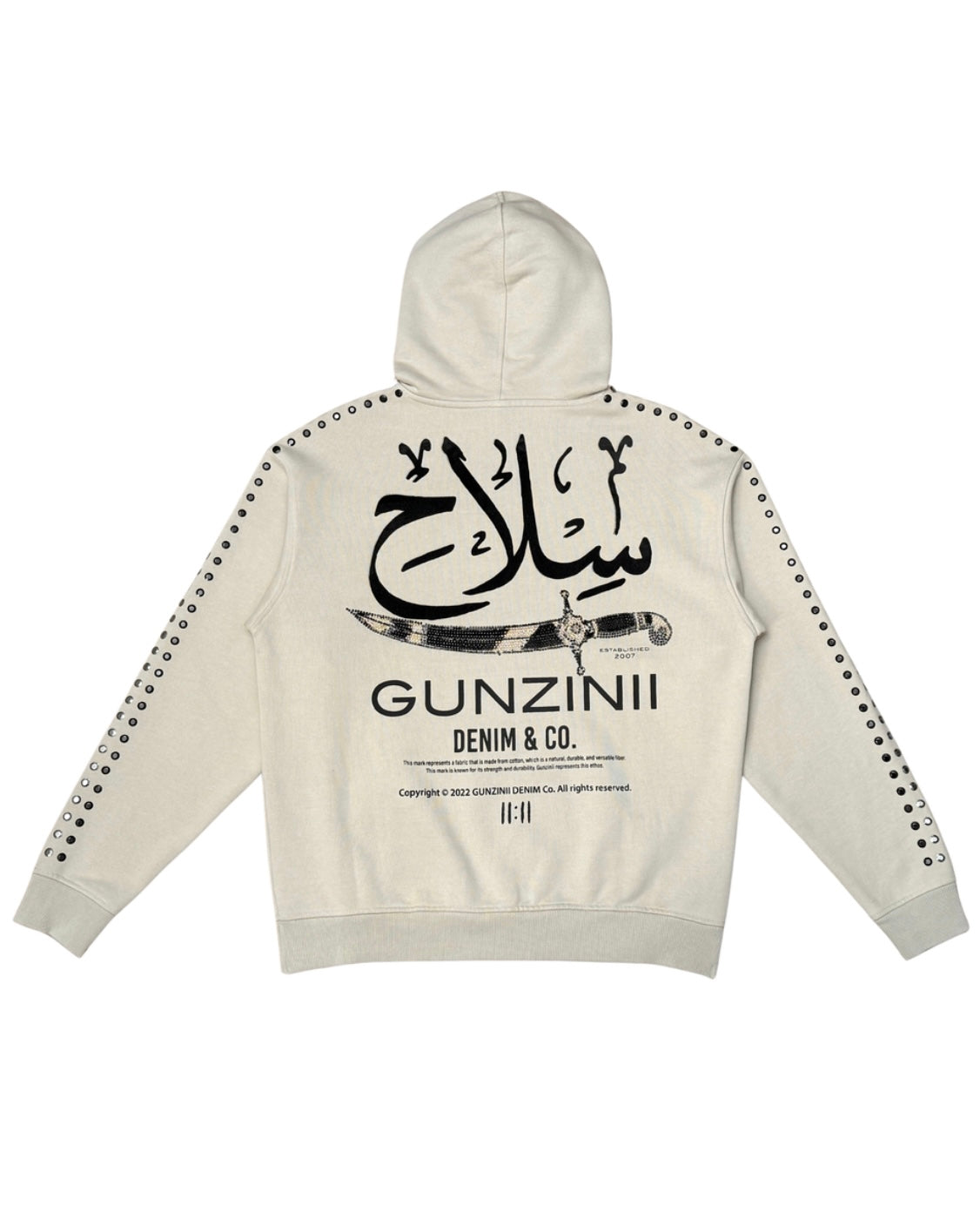 Stoned Dagger Hoodie in Cream Color